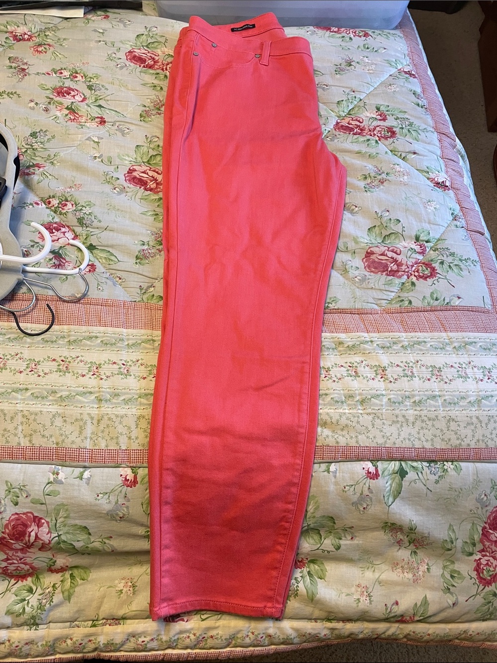 Talbots Slim Ankle Jeans in Coral Pink - Picture 2 of 4